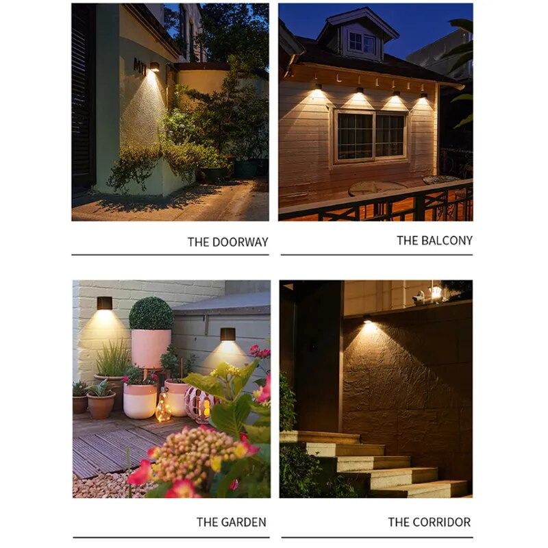 LED Solar Light Outdoor Garden Square Wall Lamp