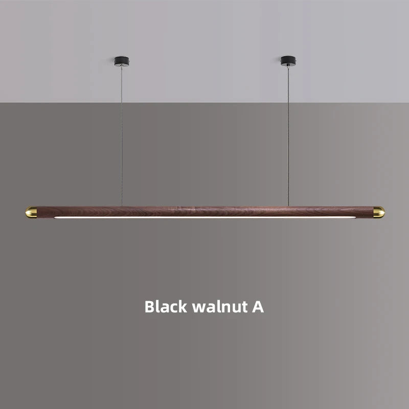 Modern Copper Pendant Lights - Circular Corner Design, Black Walnut, Nordic Style LED Lamp for Dining Room, kitchen, and living room