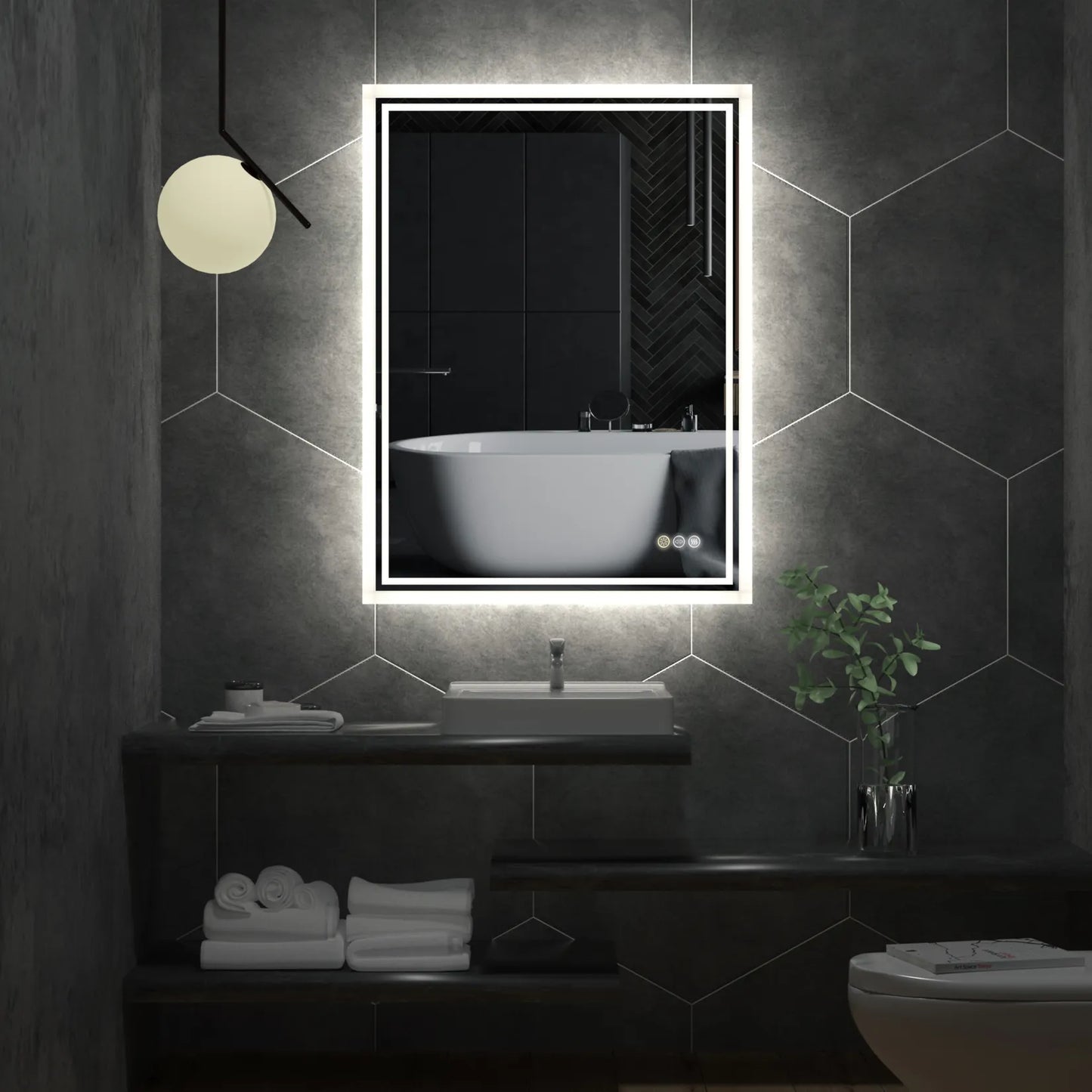 Sleek Bathroom LED Backlit Mirror – Modern, Energy-Efficient Vanity Mirror with Adjustable Lighting