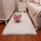 White Rectangle Soft Shaggy Carpet Faux Fluffy Rugs