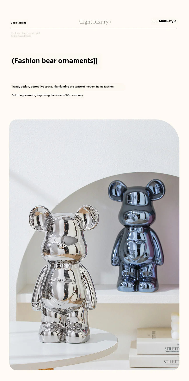 17/27/cm Ceramics Bear Figure Statues