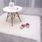 White Rectangle Soft Shaggy Carpet Faux Fluffy Rugs