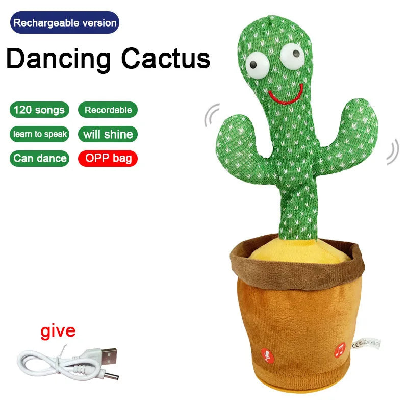 Dancing Talking Cactus Toy – Singing, Mimicking, and Glowing Fun for Babies and Kids