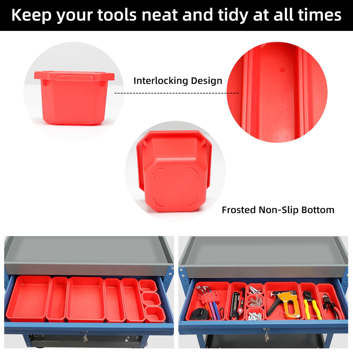 Metal Service Utility Cart with Wheels – Heavy-Duty 3-Tier Tool Storage Organizer for Garage & Industrial Use