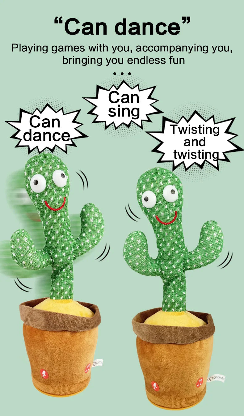 Dancing Talking Cactus Toy – Singing, Mimicking, and Glowing Fun for Babies and Kids