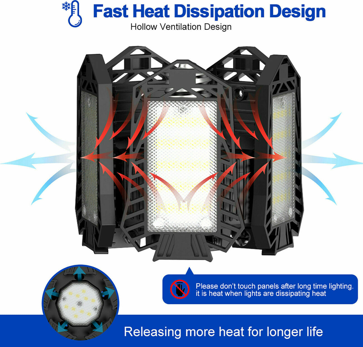 150W Led Garage Light E27/E26 15000LM Lamp Adjustable-the Housite UK