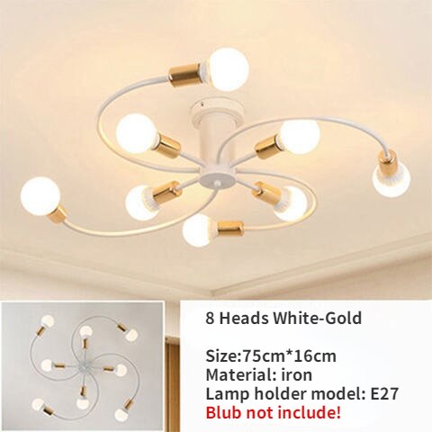 Modern Iron Ceiling Chandelier – Elegant Industrial Lighting Fixture for Living Room & Dining Room