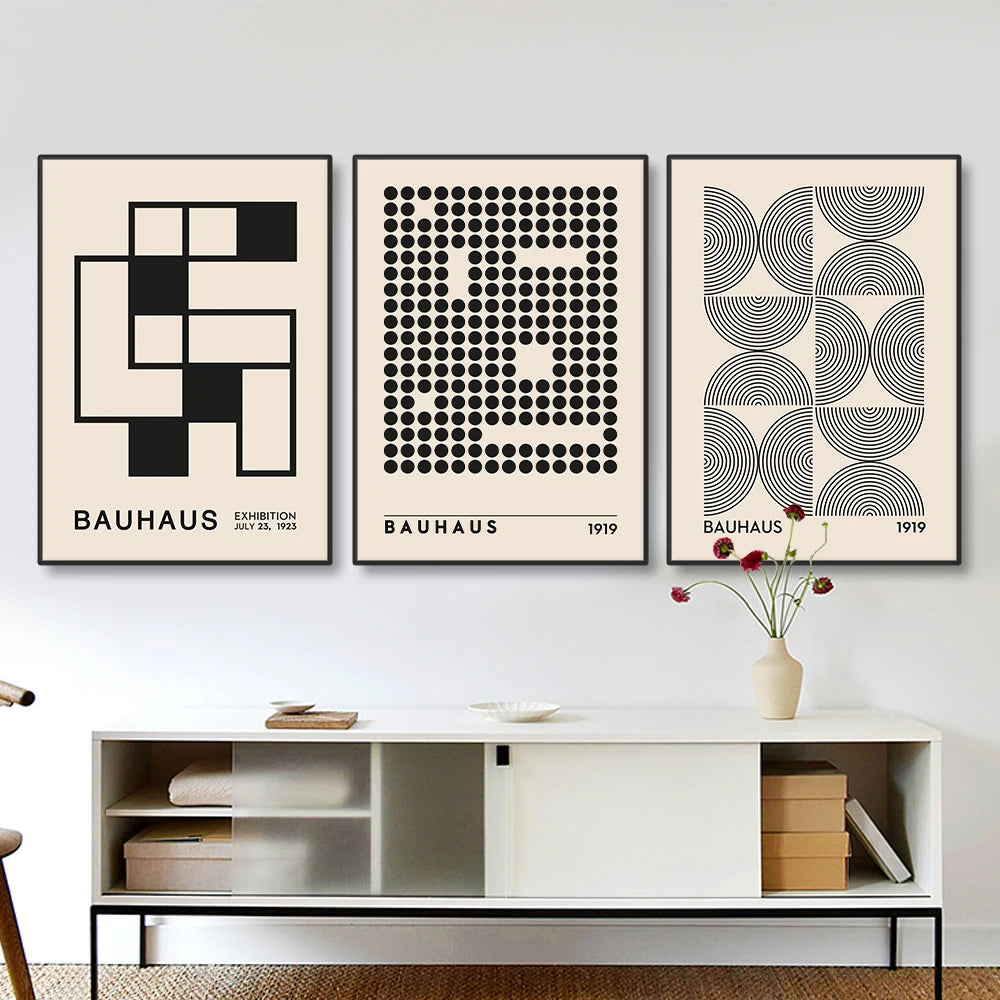 Abstract Bauhaus Style Geometric Wall Art