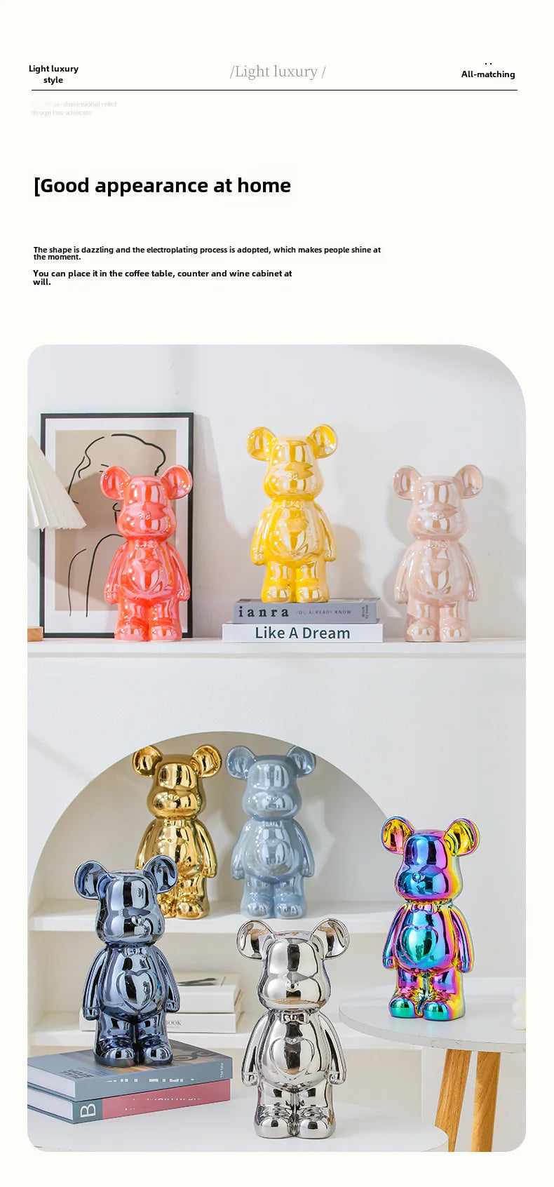 17/27/cm Ceramics Bear Figure Statues