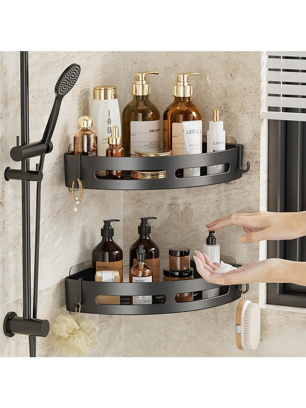 3/2/1 PCS No punching required Bathroom Shampoo Holder