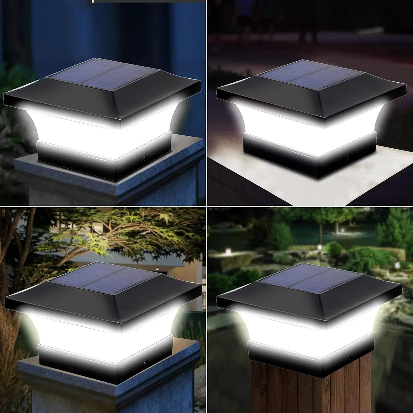 1-4pcs Solar Deck Post Lights – Waterproof LED Fence & Garden Cap Lamps