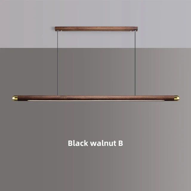 Modern Copper Pendant Lights - Circular Corner Design, Black Walnut, Nordic Style LED Lamp for Dining Room, kitchen, and living room