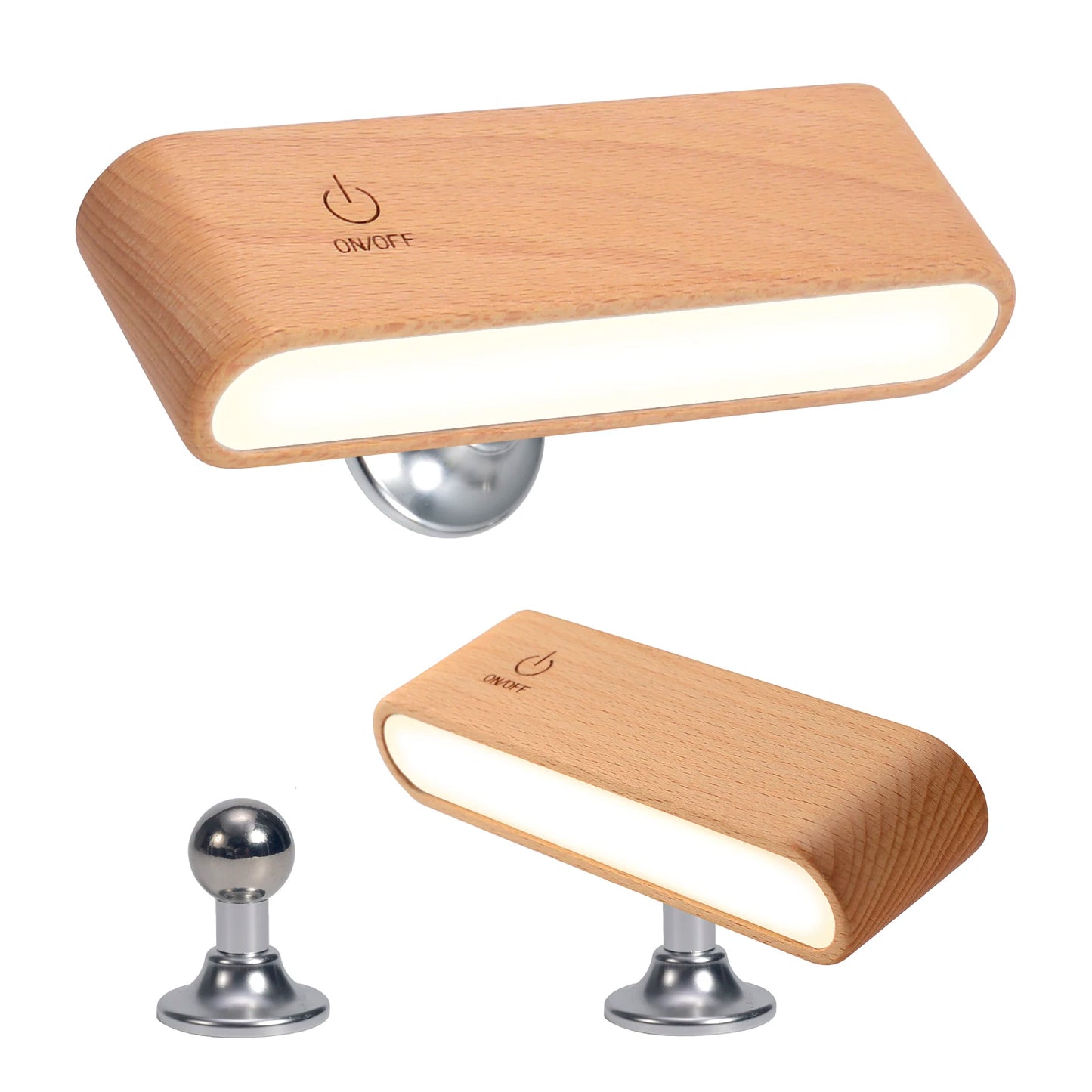 LED Beech Wood Magnetic Rechargeable Night Lights