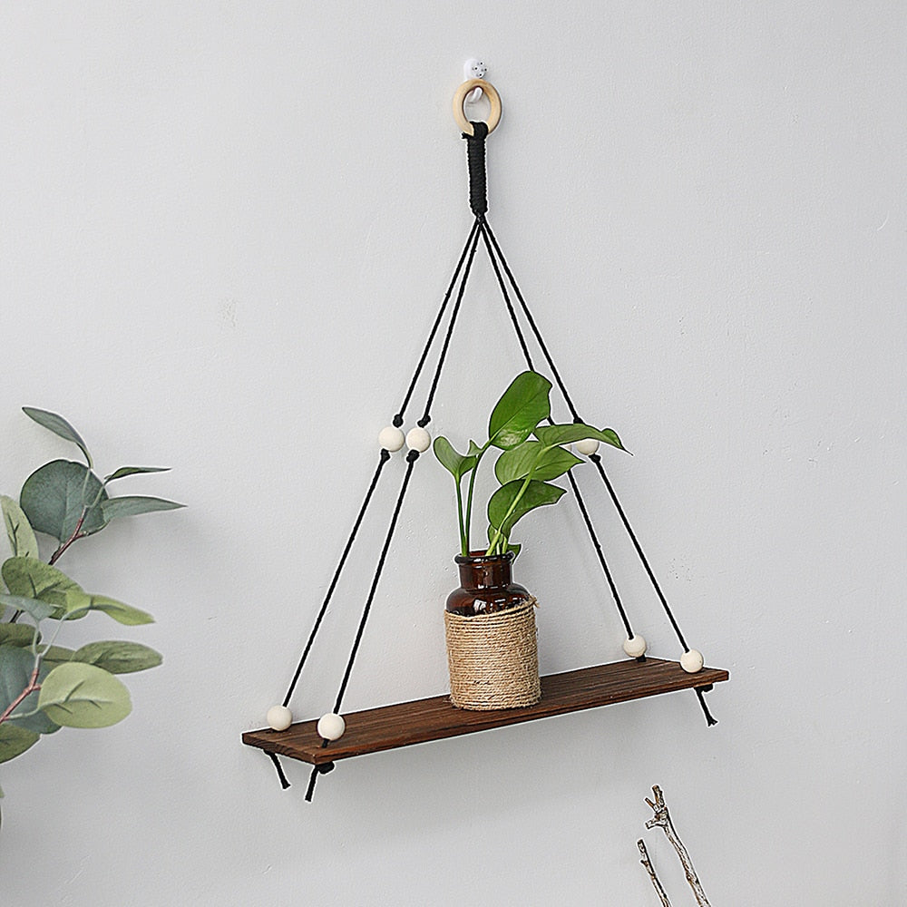 Solid Wooden Bathroom Hanging Shelf-the Housite UK