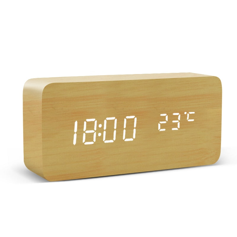 LED Wooden Alarm Clock-0-the Housite UK