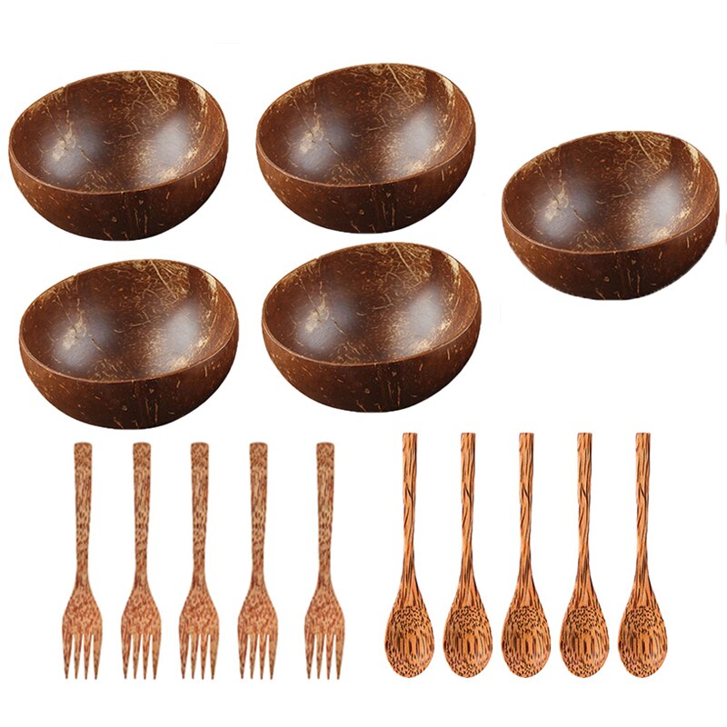 Natural Coconut Bowl And Tableware Spoon Set-the Housite UK