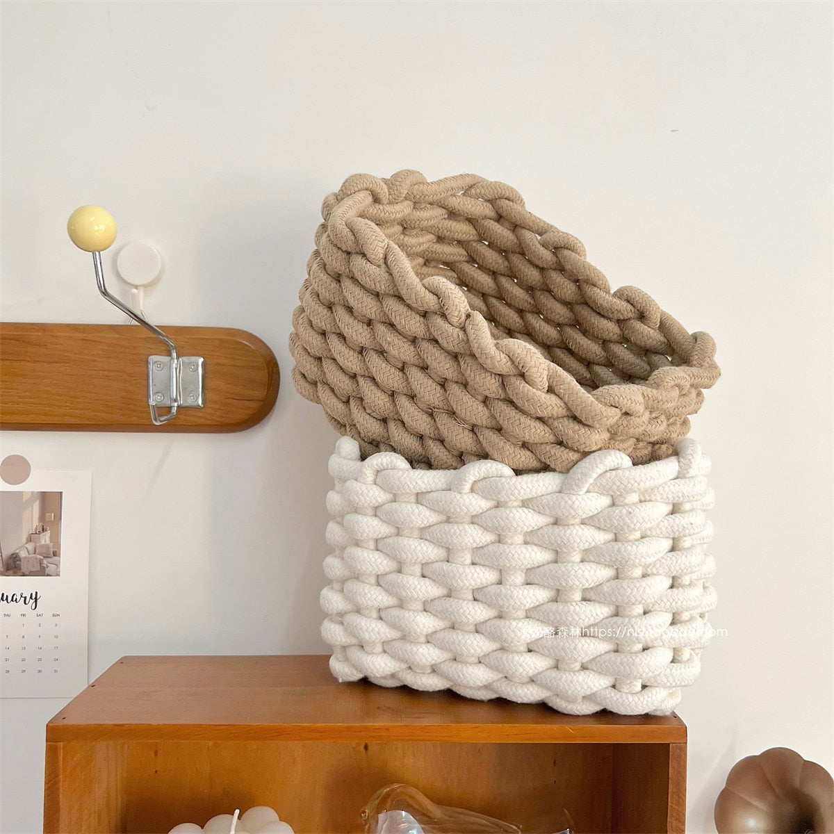 Cotton Rope Hand Woven Storage Basket-0-the Housite UK