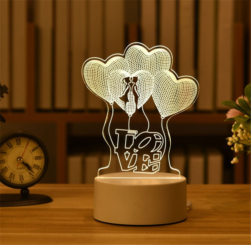 3D Acrylic Holographic usb night light-the Housite UK