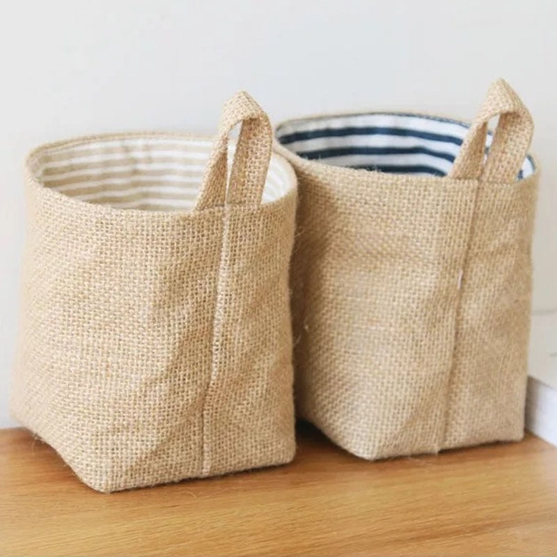 Jute Cotton Linen Storage Bag-the Housite UK