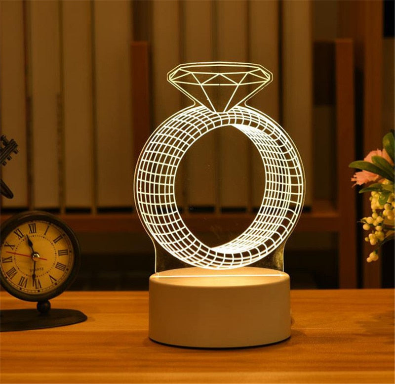 3D Acrylic Holographic usb night light-the Housite UK