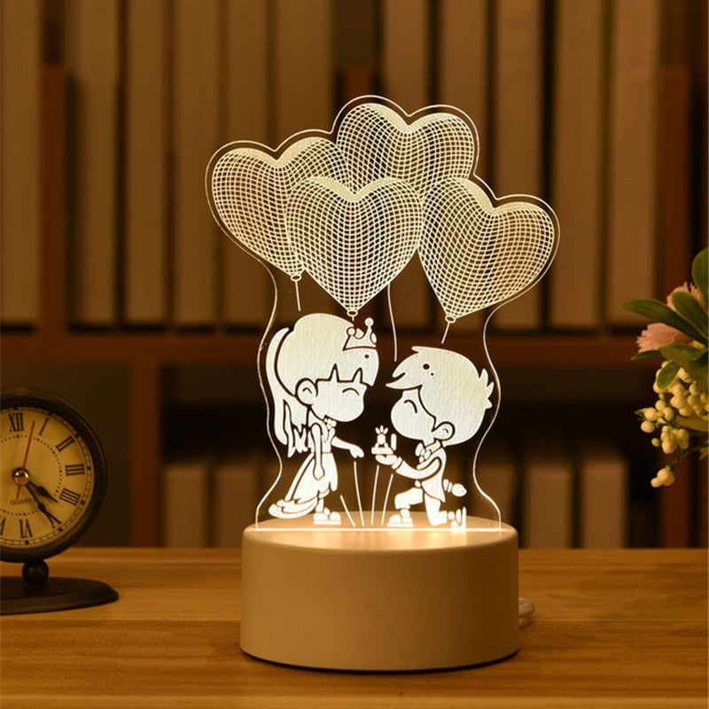 3D Acrylic Holographic usb night light-the Housite UK