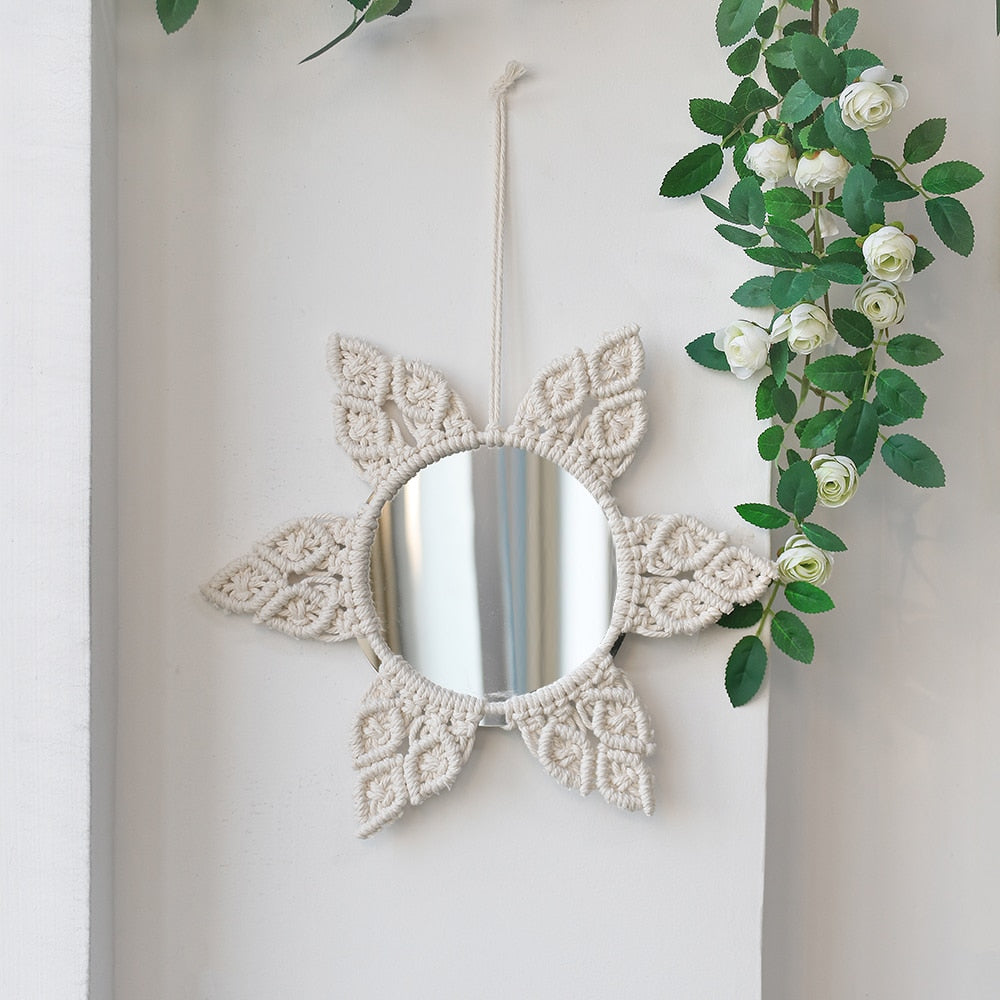 Decorative Boho Macramé Wall Mirror-the Housite UK